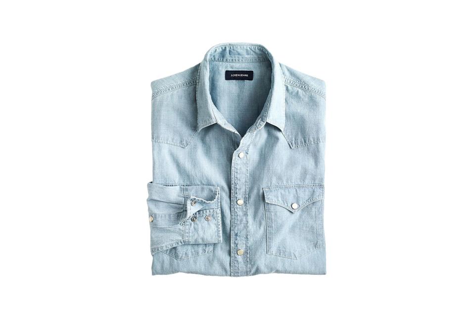 J.Crew indigo chambray western shirt (was $80, 40% off with code "SUNSET")