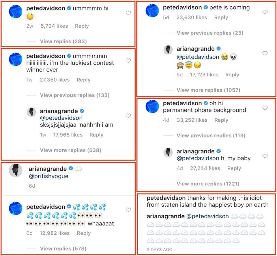 pete davidson instagram comments