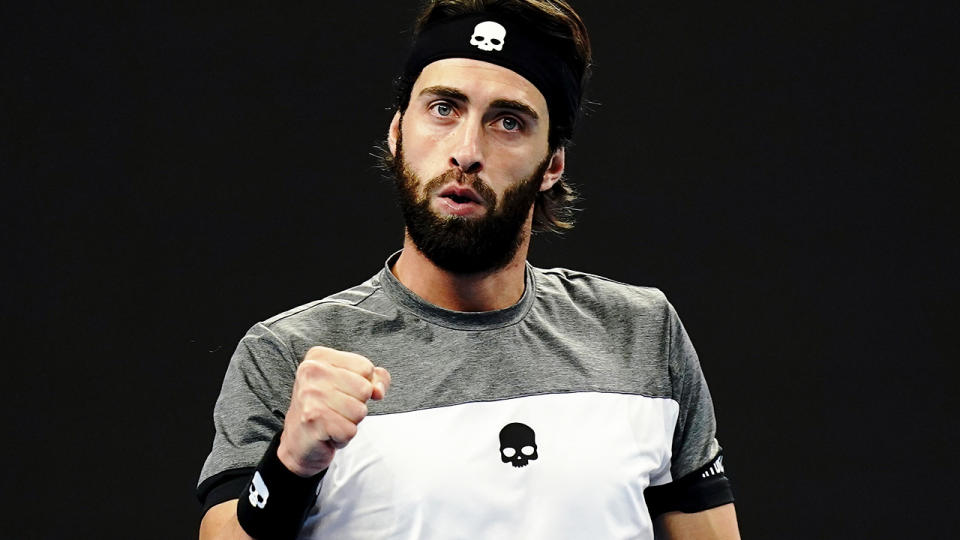 Nikoloz Basilashvili, pictured here in action at the 2018 China Open.