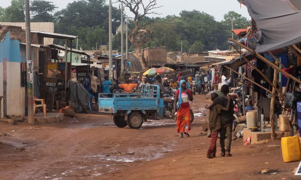 A busy street in Bantako, in south-east Senegal