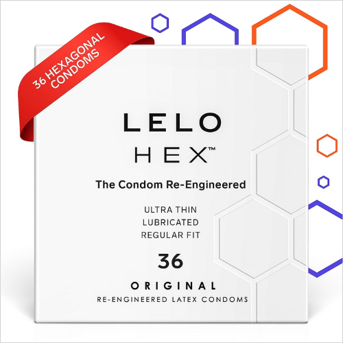 Lelo HEX Original Condoms against white background