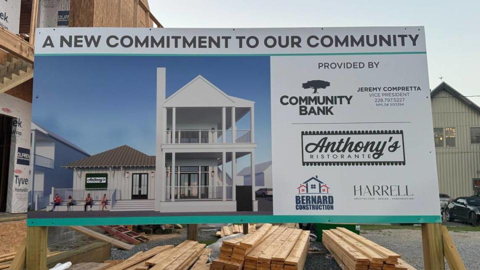 A rendering of Anthony’s Ristorante shows the Italian restaurant with a piano bar that is under construction in Bay St. Louis