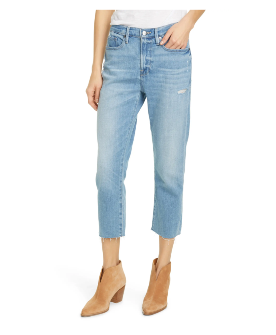 Frame Le Beau Straight Leg Crop Jeans. Image via Nordstrom.