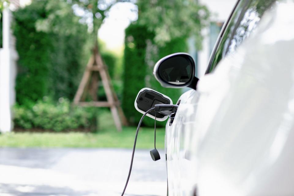 electric vehicle ev car at home charging station