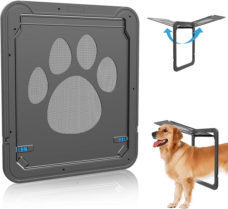 Namsan Grande Puerta Mascota para Puerta Corrediza Tamaño Inter 12 x 14 Pulgadas Malla Puerta para Perros Adulto Gatos con Magnético Cierre Auto, Lockable Pet Screen Door/Amazon.com.mx