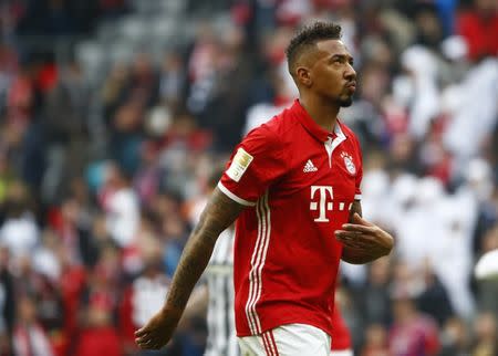 Football Soccer - Bayern Munich v Eintracht Frankfurt - German Bundesliga - Allianz Arena, Munich, Germany - 11/03/17 - Bayern Munich's Jerome Boateng reacts at the end of the match. REUTERS/Wolfgang Rattay