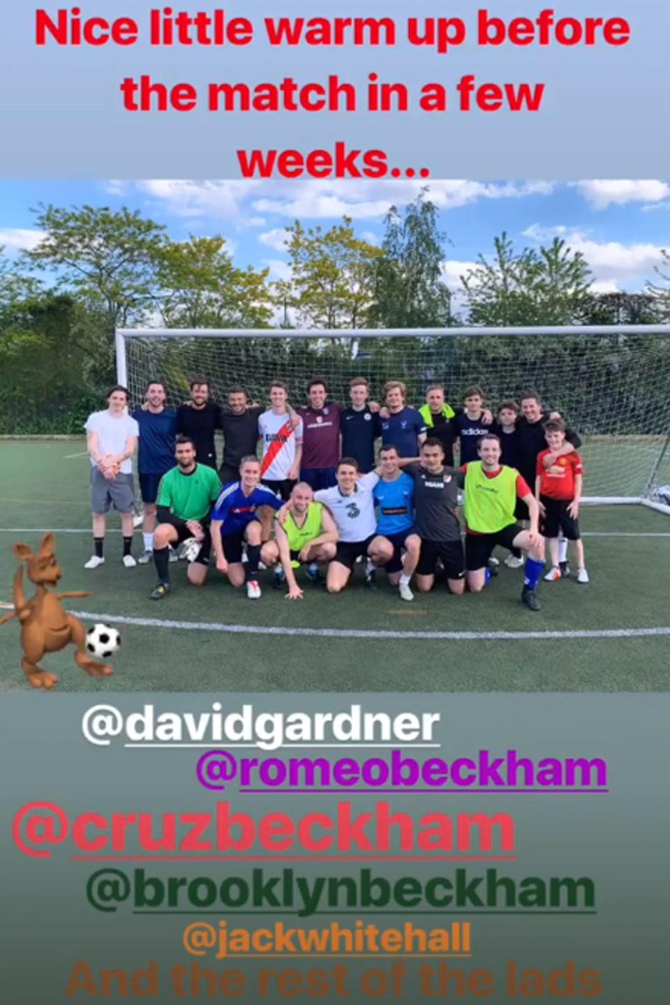 David Beckham hits the football pitch with Jack Whitehall ahead of Old Trafford return