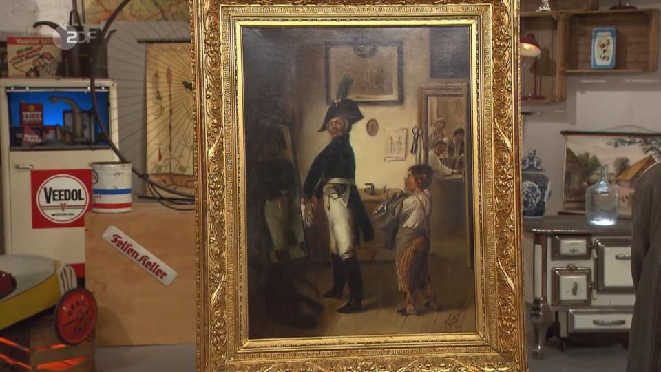 <p>Das Ölgemälde von M. Furtmüller aus dem Jahr 1883 schätzte der Experte auf 1.500 bis 1.800 Euro. (Bild: ZDF)</p> 