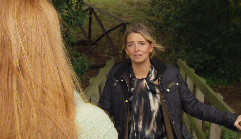 FROM ITV

STRICT EMBARGO
Print media - No Use Before Tuesday 15th November 2022
Online Media - No Use Before 0700hrs Tuesday 15th November 2022

Emmerdale - Ep 9527.28

Wednesday 23rd November 2022

Charity Dingle [EMMA ATKINS] catches up with Chloe [JESSIE ELLAND] and promises not to reveal her secret. Chloe tightens when oblivious Charity asks who the father is... 

Picture contact - David.crook@itv.com

This photograph is (C) ITV Plc and can only be reproduced for editorial purposes directly in connection with the programme or event mentioned above, or ITV plc. Once made available by ITV plc Picture Desk, this photograph can be reproduced once only up until the transmission [TX] date and no reproduction fee will be charged. Any subsequent usage may incur a fee. This photograph must not be manipulated [excluding basic cropping] in a manner which alters the visual appearance of the person photographed deemed detrimental or inappropriate by ITV plc Picture Desk. This photograph must not be syndicated to any other company, publication or website, or permanently archived, without the express written permission of ITV Picture Desk. Full Terms and conditions are available on  www.itv.com/presscentre/itvpictures/terms
