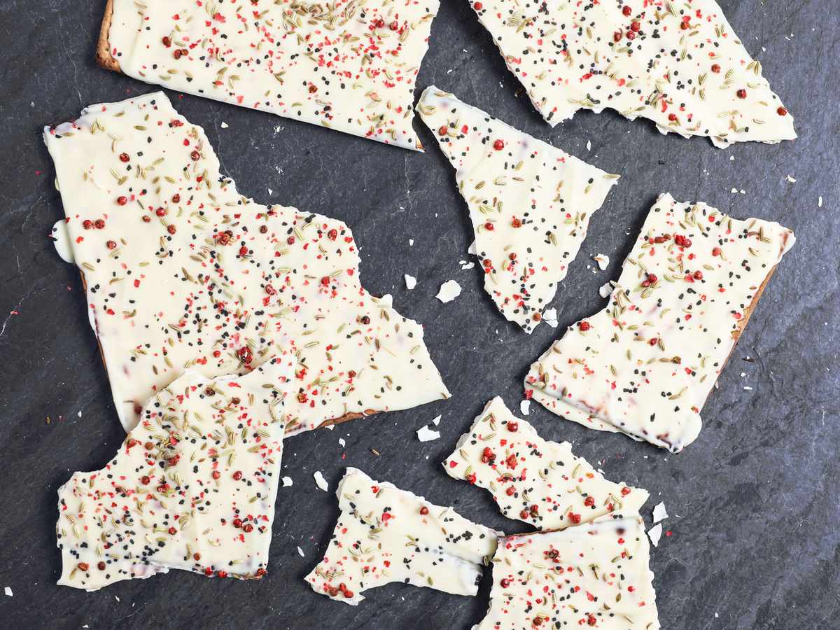 White Chocolate Matzo Bark