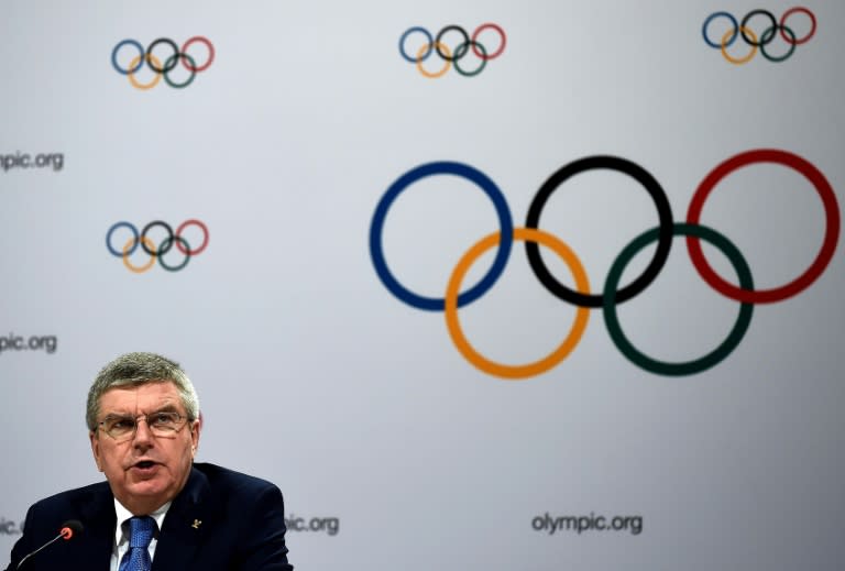 International Olympic Committee (IOC) president Thomas Bach gives his closing remarks during a press conference at the conclusion of the 128th International Olympic Committee (IOC) session in Kuala Lumpur on August 3, 2015