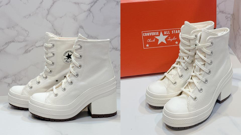 2024話題新款球鞋盤點：CONVERSE DE LUXE HEEL復古粗跟鞋。圖片來源：編輯拍攝