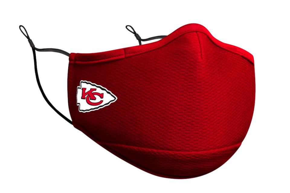 new era, face mask, face covering, nfl, sports, kansas city chiefs