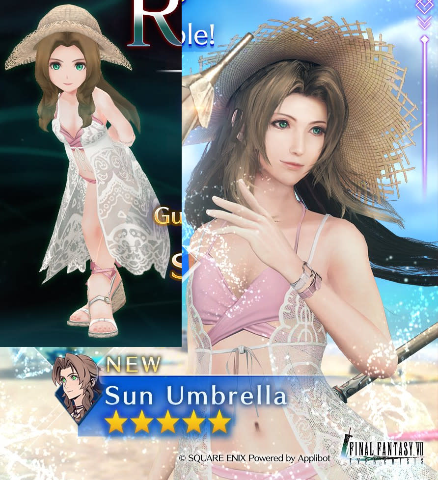 Así de bella se ve Aerith en bikini en Final Fantasy VII Ever Crisis