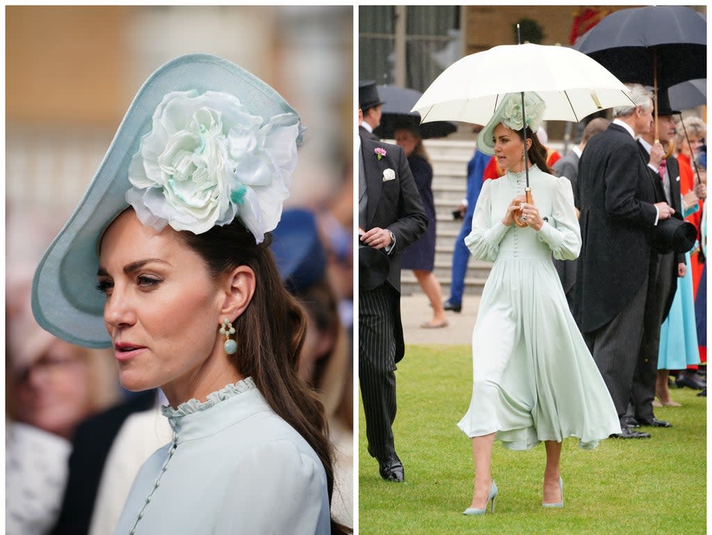 The Duchess of Cambridge wore a custom mint green frock (Getty/Reuters)