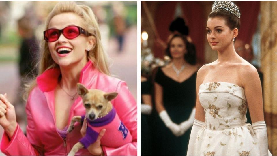 photo collage of mia thermopolis and elle woods