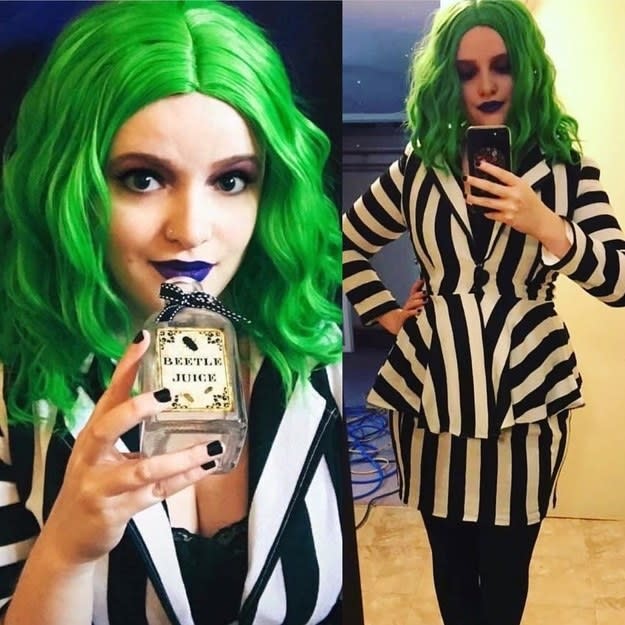 Someone dressed as Beetlejuice