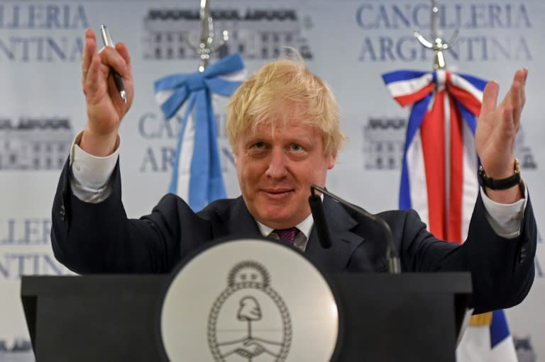 Johnson is the first British foreign secretary to visit Argentina in 25 years