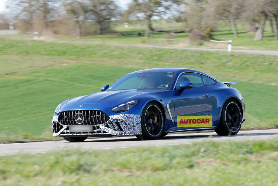 <p>With ever tightening emission regulations it is likely this will be one of Mercedes’ final V8s. </p><p>The prototype photographed here has carbon-ceramic brakes and a larger air duct at the front compared to the outgoing model, giving it an aggressive look. Mercedes says the AMG GT63 Performance reaches 60 mph in a remarkable 2.7 seconds, making it the fastest-accelerating AMG production model of all time. A launch is expected very soon.</p>
