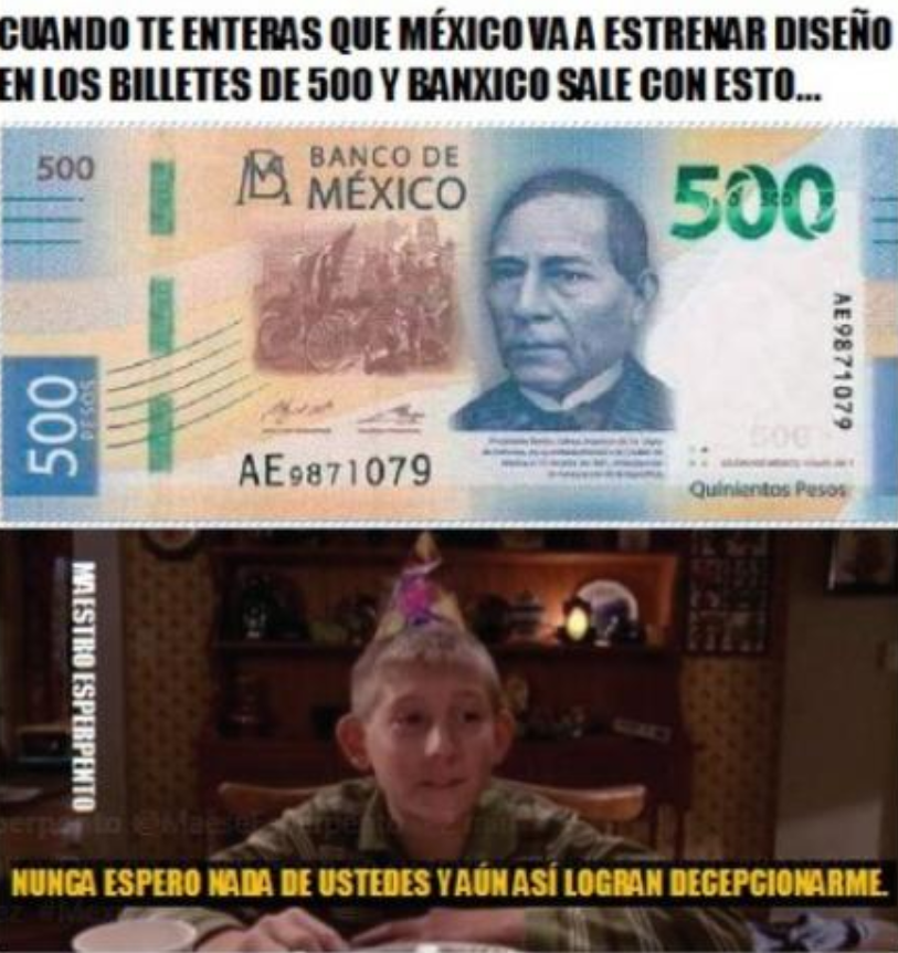 Memes por el nuevo billete de 500 pesos en México