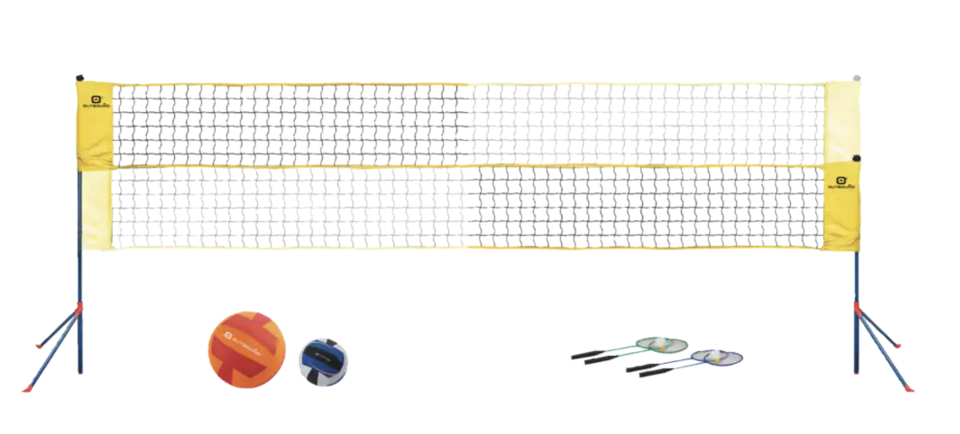 Outbound Outdoor Portable 2-in-1 Volleyball/Badminton Set, 16-pc (Photo via Canadian Tire)