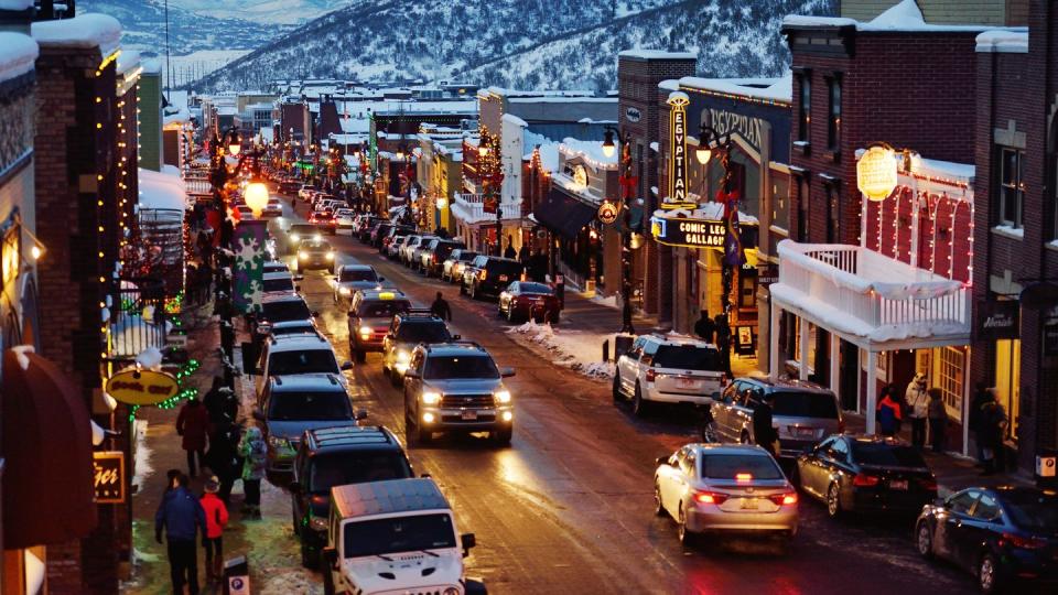 looking down main street park city