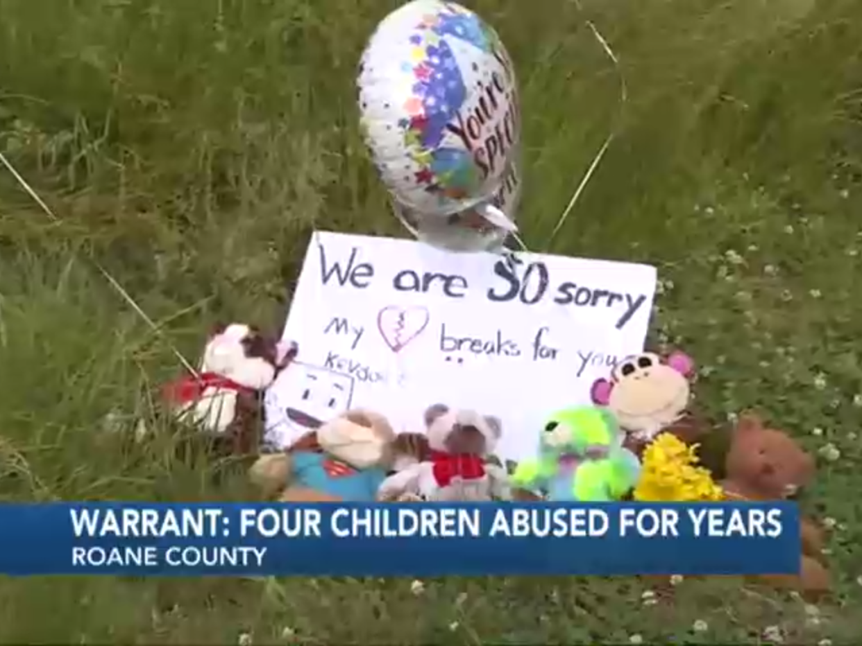 Tributes were left outside the house in Tennessee where police found a child buried: WVLT news