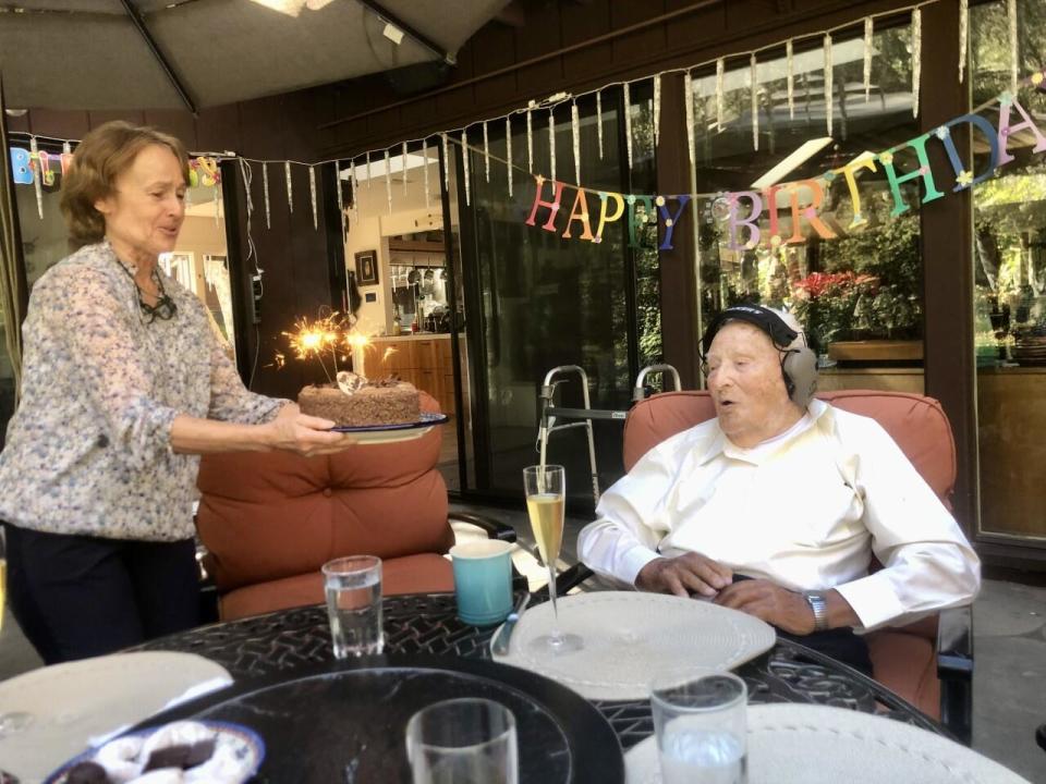 Markoff celebrated his 108th birthday with his daughter-in-law, Jadwiga.