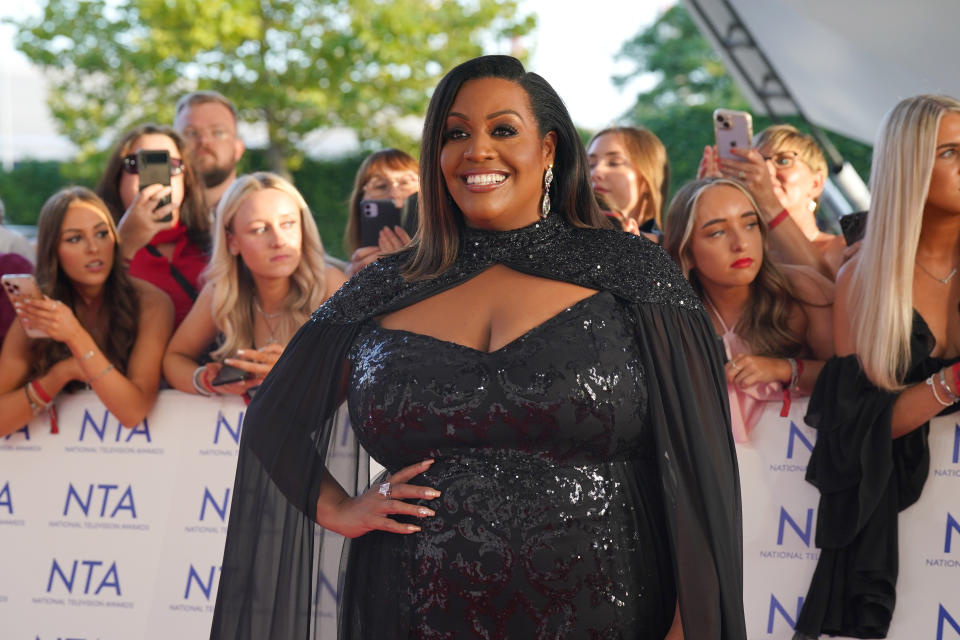Alison Hammond arrives for the National Television Awards at the O2 Arena, London. Picture date: Tuesday September 5, 2023. (Photo by Lucy North/PA Images via Getty Images)