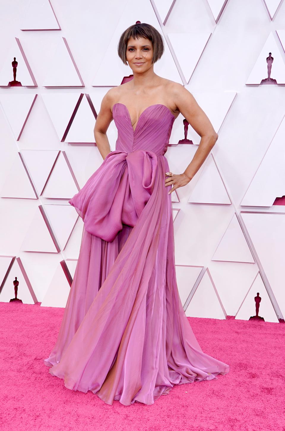 Halle Berry on the Oscars red carpet wearing Dolce & GabbanaGetty