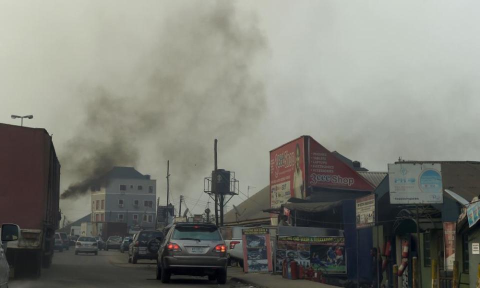 Black smoke polluting above Port Harcourt in 2017.