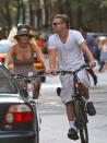 The pair take their romance to the streets, with a mid-day bike ride through NYC.