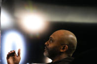 Reverend Earle J. Fisher, pastor of the Abyssinian Missionary Baptist Church of Memphis, reflects on the death of Tyre Nichols, who died after being beaten by Memphis police officers, in Memphis, Tenn., Tuesday, Jan. 24, 2023. (AP Photo/Gerald Herbert)