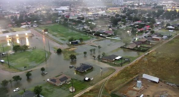 Pictures of Guymon, Oklahoma as heavy rainfall has been falling since last night. Lots of flooded roadways with some officials advising not to travel on county roads., Image courtesy The City of Guymon