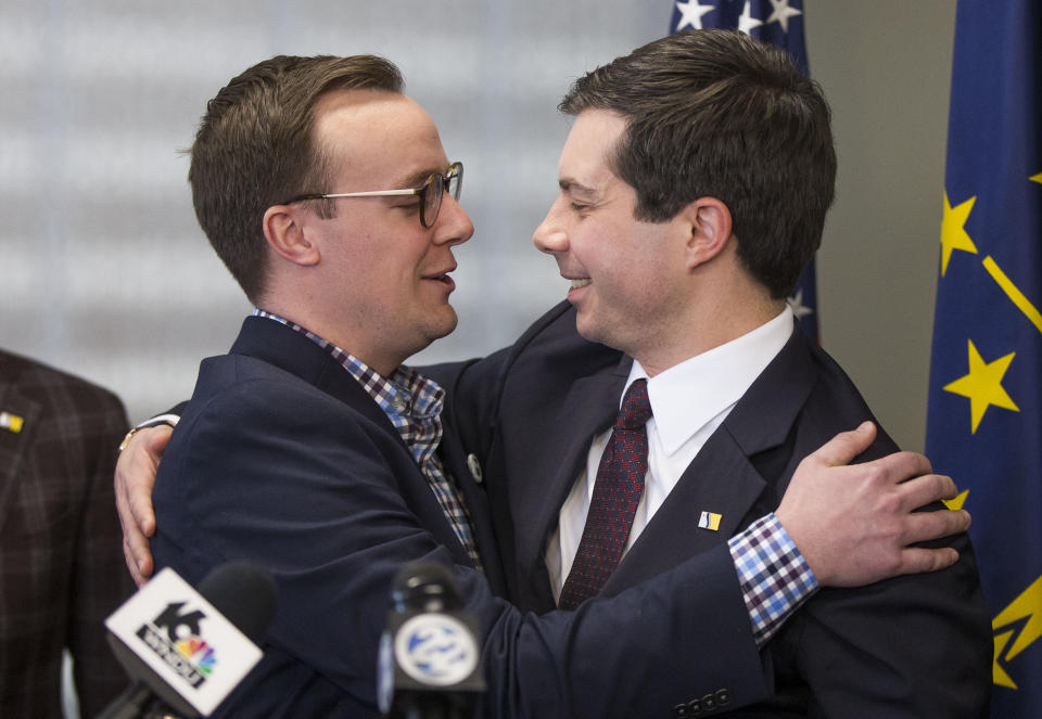  Pete Buttigieg with husband Chasten Glezman