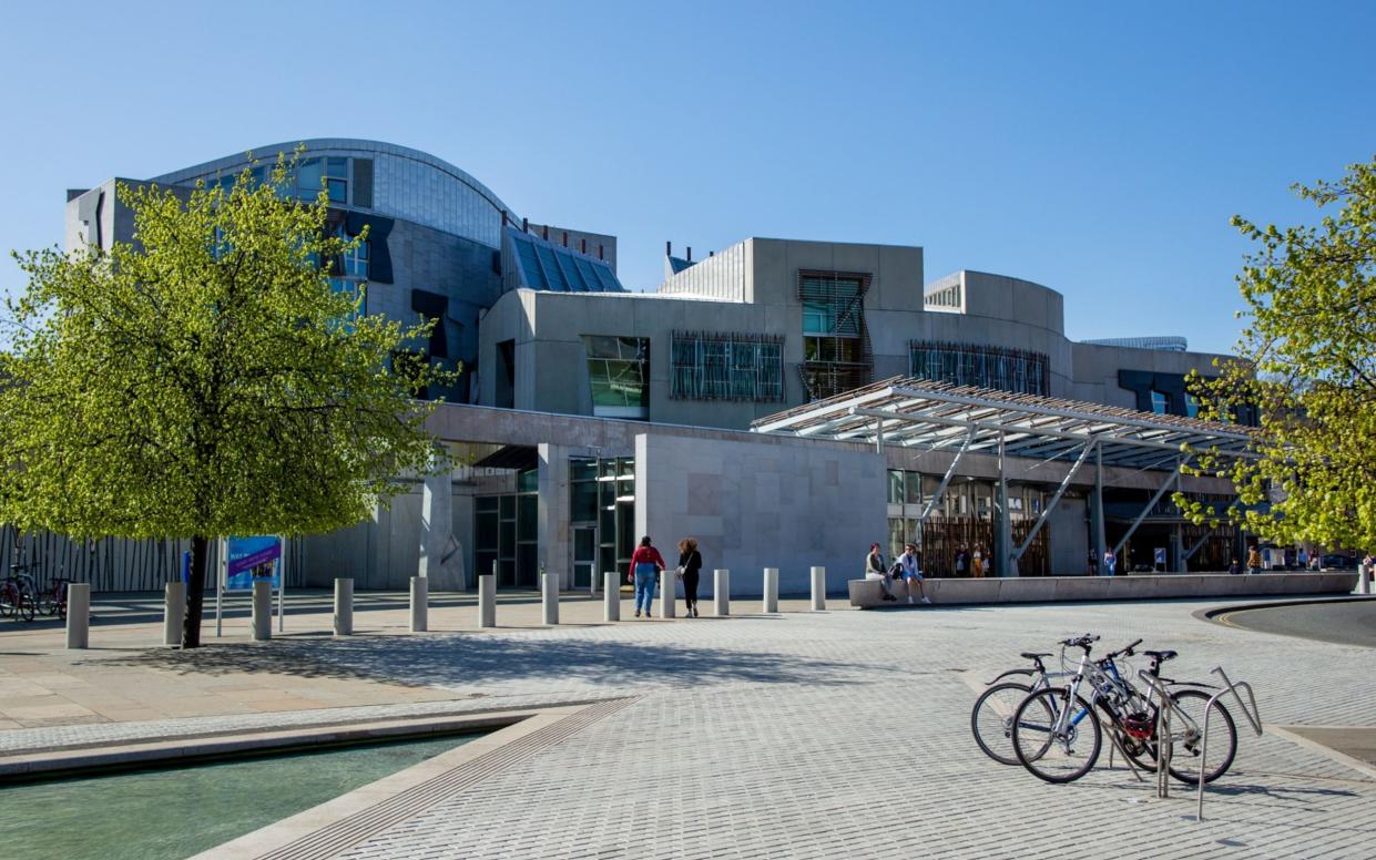 A Holyrood spokesman said it ‘prohibits the display of banners, flags or political slogans’