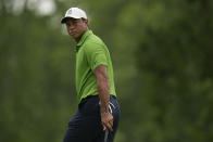Tiger Woods walks on the first hole during the second round of the PGA Championship golf tournament at Southern Hills Country Club, Friday, May 20, 2022, in Tulsa, Okla. (AP Photo/Sue Ogrocki)