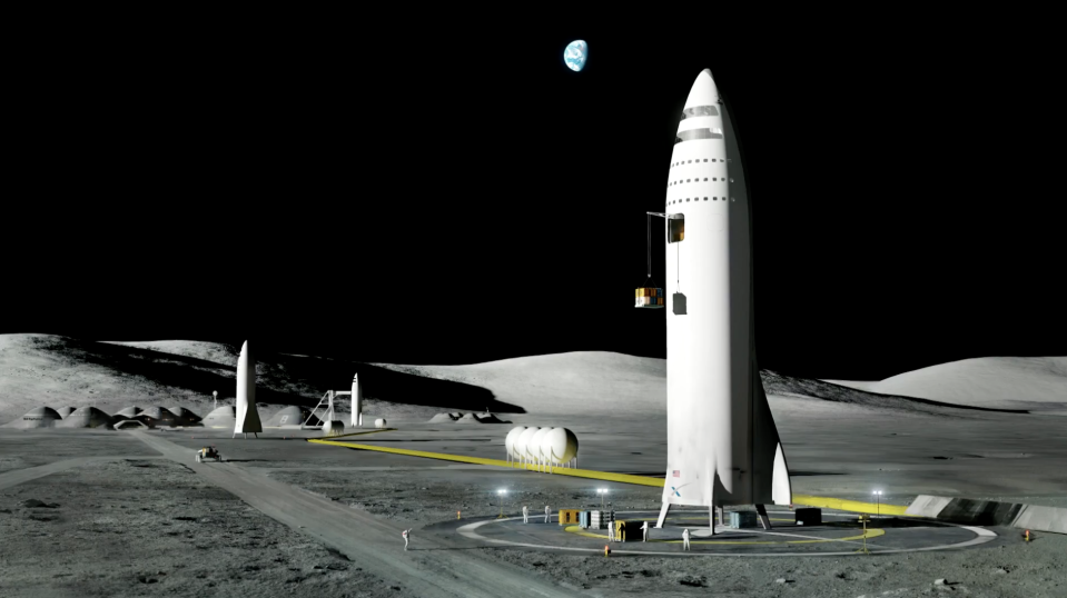 spacex bfr mars spaceship moon base 2