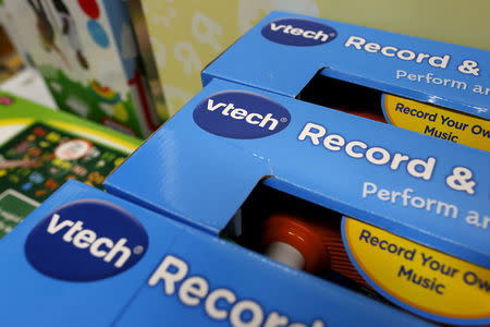 VTech's products are seen on display at a toy store in Hong Kong, China November 30, 2015. REUTERS/Tyrone Siu