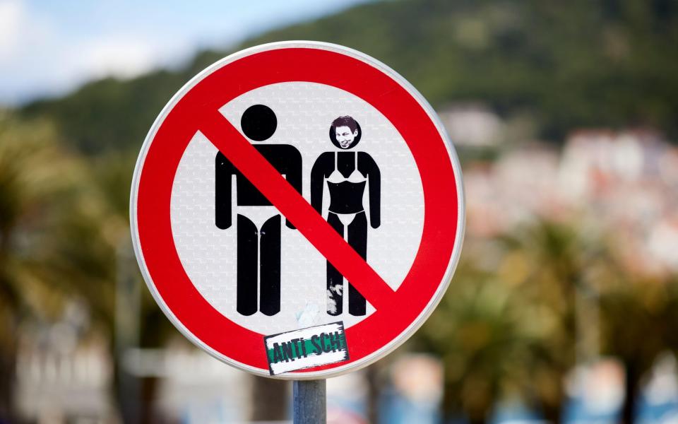 No swimsuit signs in Croatia