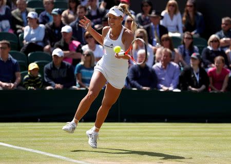 Britain Tennis - Wimbledon - All England Lawn Tennis & Croquet Club, Wimbledon, England - 2/7/16 Germany's Angelique Kerber in action against Germany's Carina Witthoeft REUTERS/Andrew Couldridge