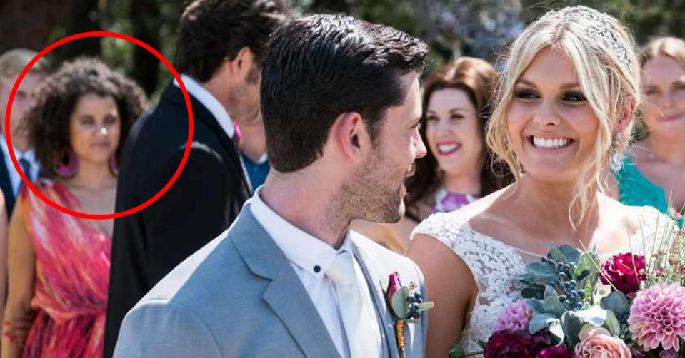 Home and Away's Ziggy and Brody get married, Kirsty Marillier is in the background as Rhea