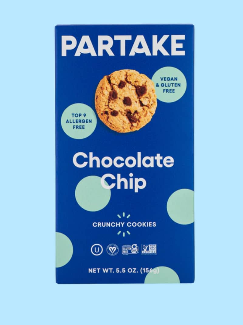 Partake Crunchy Chocolate Chip Cookies, 3-pack