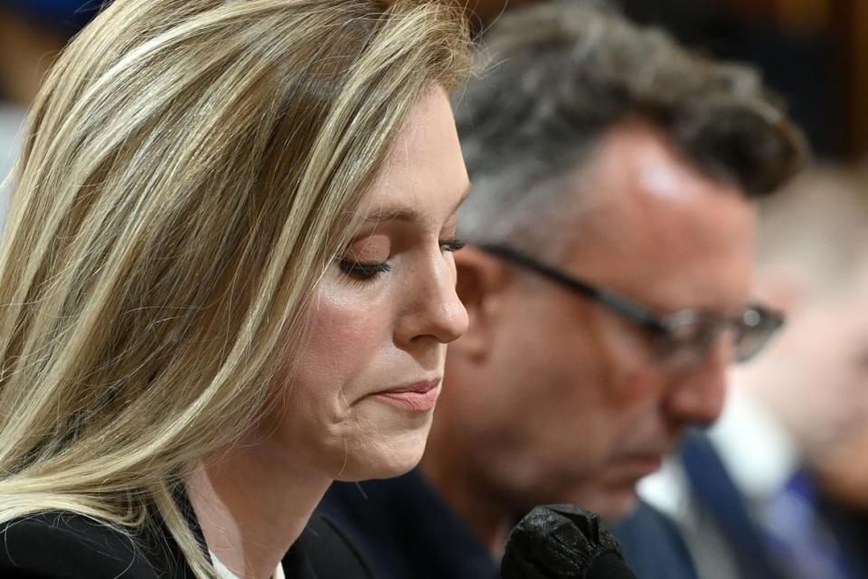 <div class="inline-image__caption"><p>Nick Quested (right) testifies alongside Capitol Police Officer Caroline Edwards.</p></div> <div class="inline-image__credit">Mandel Ngan/AFP via Getty</div>