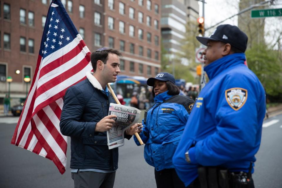 Baker filed a police report with the NYPD, and Tarek Bazrouk, 19, of Manhattan, was arrested on assault charges for “causing redness and pain” to Baker’s abdomen. Paige Kahn/NY Post