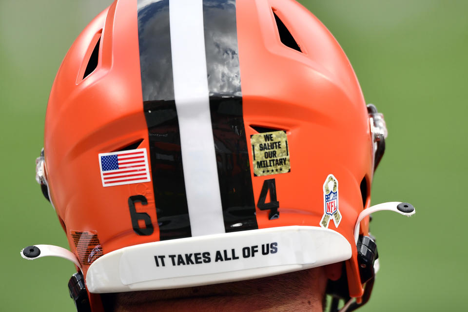 The Browns and Texans had to wait to kick off on Sunday due to inclement weather. (Jamie Sabau/Getty Images)