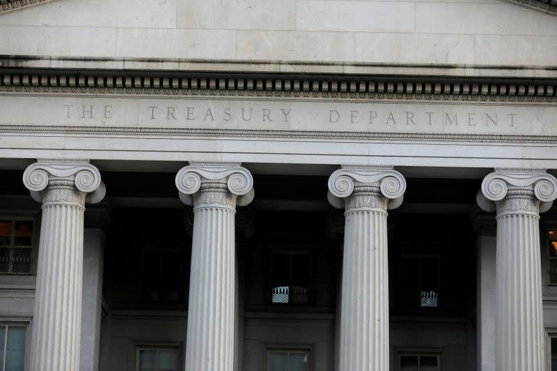 FILE PHOTO: The United States Department of the Treasury is seen in Washington, D.C.