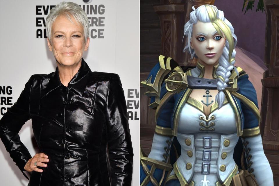 Jamie Lee Curtis and Jaina Proudmoore from World of Warcraft