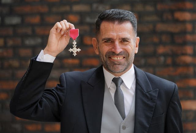 Francis Benali was made an MBE following an investiture ceremony at St James’s Palace this month