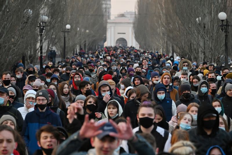 Rally in support of Alexei Navalny in Omsk